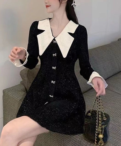 gossip！ロサンゼルス（ゴシップロサンゼルス）の「セーラーカラー　リボンボダンワンピース（ワンピース・レディース・ブラック・FREE）」の10枚目の写真