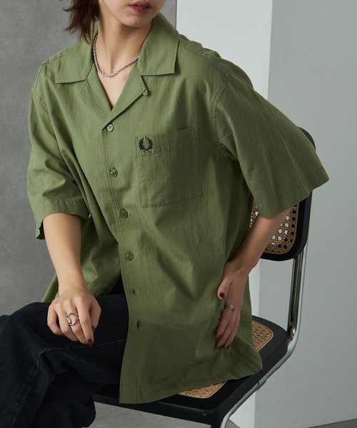 FRED PERRY】LIGHTWEIGHT TEXTURE REVERE COLLAR SHIRT M7762（シャツ