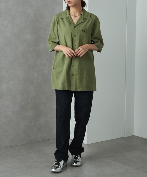 ブラウス シャツ 「FRED PERRY」LIGHTWEIGHT TEXTURE REVERE COLLAR SHIRT M7762 レディース メン FRED PERRY】LIGHTWEIGHT TEXTURE REVERE COLLAR SHIRT M7762