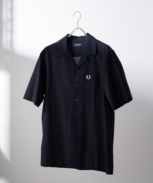 シャツ FRED PERRY [Sharp] Lightweight Texture Revere Shirt 4FK632 Lightweight Texture Revere Collar Shirt - Anchor Grey