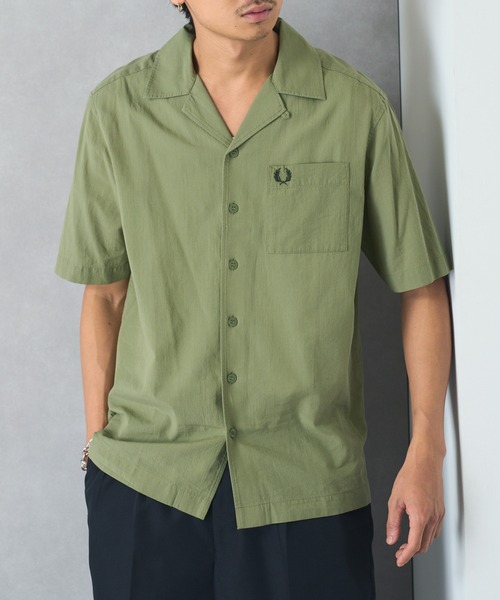 FRED PERRY(フレッドペリー)の「【FRED PERRY】LIGHTWEIGHT TEXTURE REVERE COLLAR SHIRT M7762(シャツ/ブラウス・レディース・ネイビー/ライトブルー/カーキ・M/L/S)」の21枚目の写真