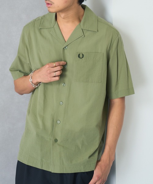 FRED PERRY(フレッドペリー)の「【FRED PERRY】LIGHTWEIGHT TEXTURE REVERE COLLAR SHIRT M7762(シャツ/ブラウス・レディース・ネイビー/ライトブルー/カーキ・M/L/S)」の22枚目の写真