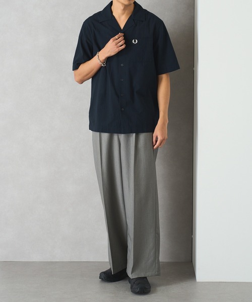FRED PERRY(フレッドペリー)の「【FRED PERRY】LIGHTWEIGHT TEXTURE REVERE COLLAR SHIRT M7762(シャツ/ブラウス・レディース・ネイビー/ライトブルー/カーキ・M/L/S)」の10枚目の写真