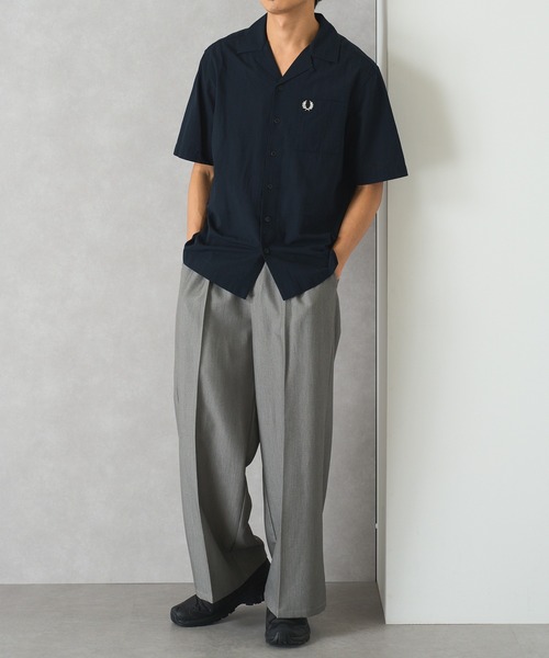 FRED PERRY(フレッドペリー)の「【FRED PERRY】LIGHTWEIGHT TEXTURE REVERE COLLAR SHIRT M7762(シャツ/ブラウス・レディース・ネイビー/ライトブルー/カーキ・M/L/S)」の11枚目の写真