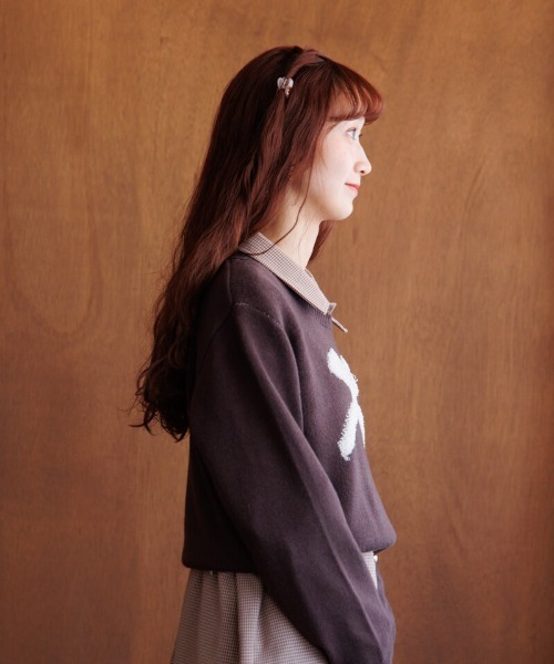 flower(フラワー)の「ポッピングリボンニット(ニット/セーター・レディース・ネイビー/ブラウン・FREE)」の4枚目の写真