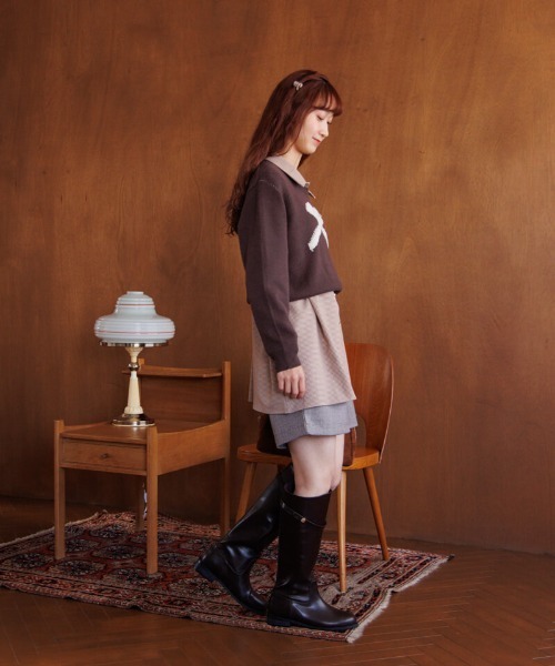 flower(フラワー)の「ポッピングリボンニット(ニット/セーター・レディース・ネイビー/ブラウン・FREE)」の7枚目の写真