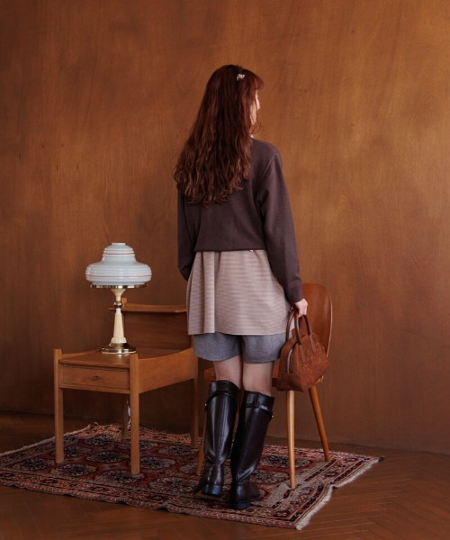 flower(フラワー)の「ポッピングリボンニット(ニット/セーター・レディース・ネイビー/ブラウン・FREE)」の8枚目の写真