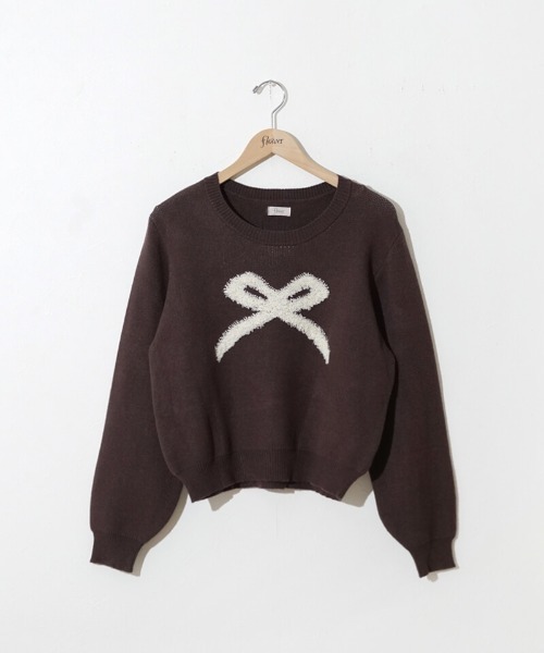 flower(フラワー)の「ポッピングリボンニット(ニット/セーター・レディース・ネイビー/ブラウン・FREE)」の16枚目の写真