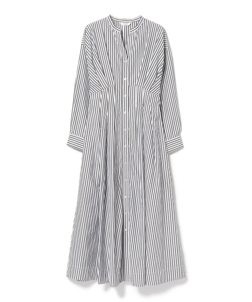 BEAMS HEART(ビームスハート)の「ストライプシャツ シェイプワンピース(ワンピース・レディース・ブラック/ネイビー・FREE)」の15枚目の写真