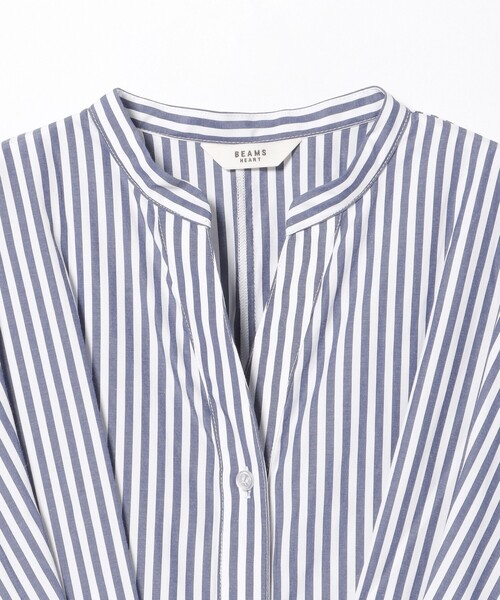 BEAMS HEART(ビームスハート)の「ストライプシャツ シェイプワンピース(ワンピース・レディース・ブラック/ネイビー・FREE)」の19枚目の写真