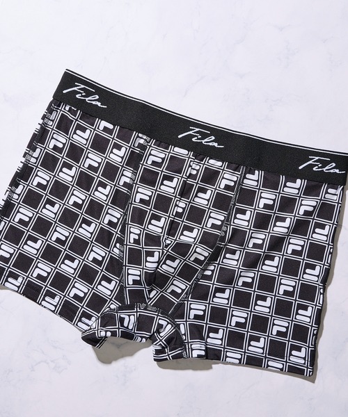 FILA（フィラ）の「【FILA / フィラ】前閉じ 立体成型 ストレッチ ボクサーパンツ（ボクサーパンツ・メンズ・ブラック×ブラック/グレー/ブラック/ネイビー/ブラック系1/グリーン・MEDIUM/LARGE/X-LARGE）」の3枚目の写真