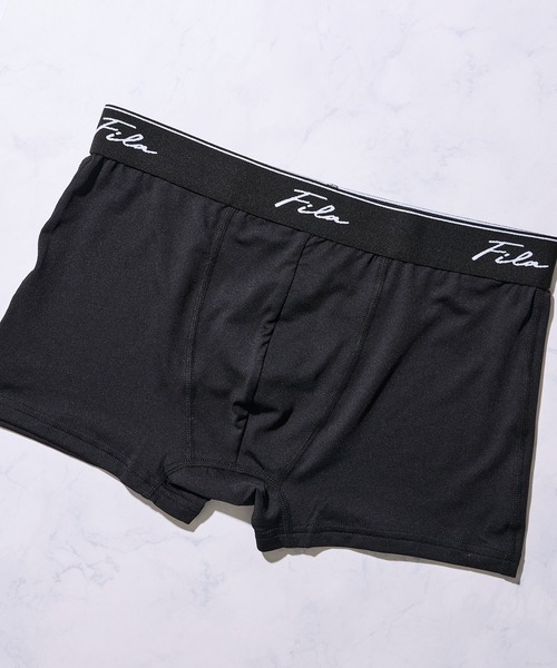 FILA（フィラ）の「【FILA / フィラ】前閉じ 立体成型 ストレッチ ボクサーパンツ（ボクサーパンツ・メンズ・ブラック×ブラック/グレー/ブラック/ネイビー/ブラック系1/グリーン・MEDIUM/LARGE/X-LARGE）」の2枚目の写真