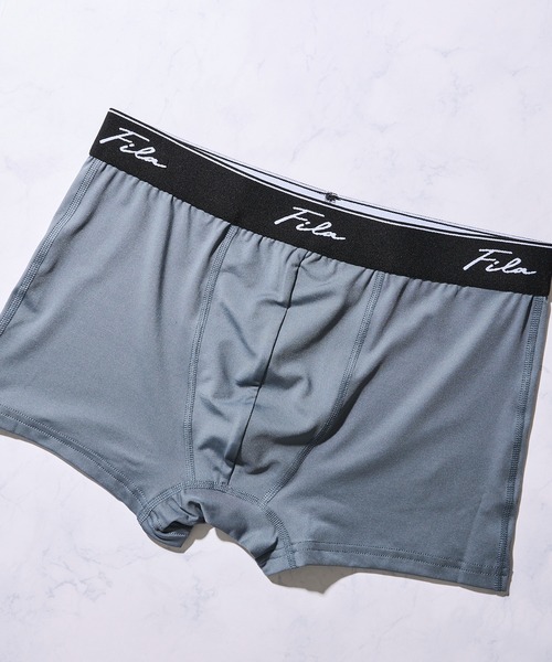 FILA（フィラ）の「【FILA / フィラ】前閉じ 立体成型 ストレッチ ボクサーパンツ（ボクサーパンツ・メンズ・ブラック×ブラック/グレー/ブラック/ネイビー/ブラック系1/グリーン・MEDIUM/LARGE/X-LARGE）」の4枚目の写真