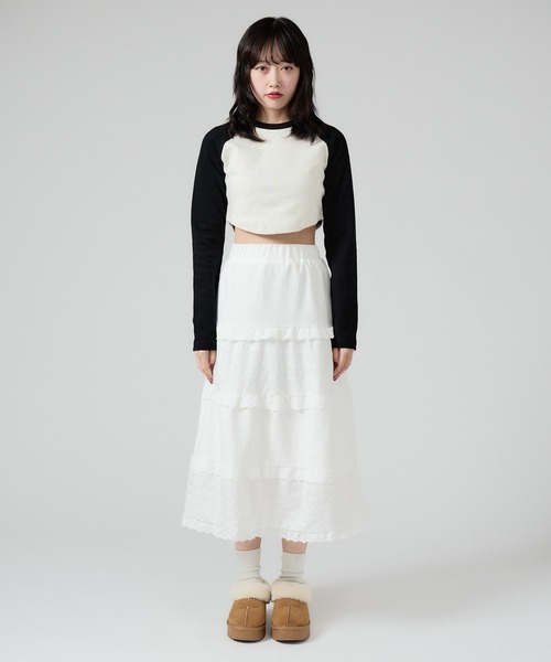 Chick(チック)の「Ragran Short L/S Tee / ショート丈ラグランTシャツ 秋物 秋服 2026年秋冬(Tシャツ/カットソー・レディース・ライトグレー/アッシュグレー/ベージュ・FREE)」の21枚目の写真