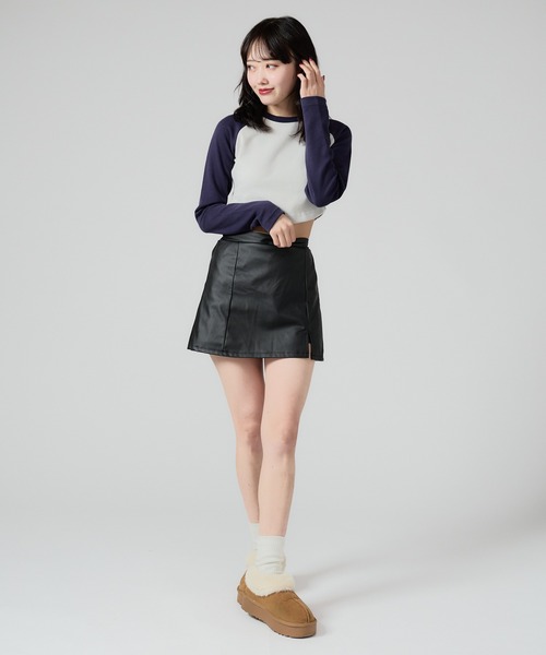 Chick(チック)の「Ragran Short L/S Tee / ショート丈ラグランTシャツ 秋物 秋服 2026年秋冬(Tシャツ/カットソー・レディース・ライトグレー/アッシュグレー/ベージュ・FREE)」の7枚目の写真
