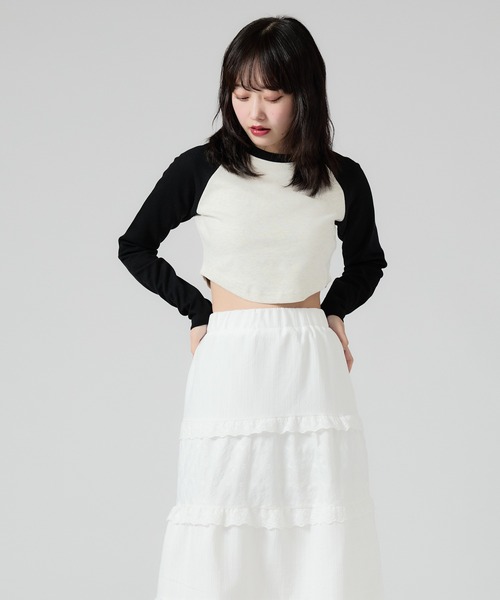 Chick(チック)の「Ragran Short L/S Tee / ショート丈ラグランTシャツ 秋物 秋服 2026年秋冬(Tシャツ/カットソー・レディース・ライトグレー/アッシュグレー/ベージュ・FREE)」の20枚目の写真