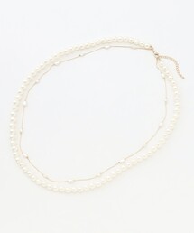 ANY（エニィ）の「２連パールチェーンネックレス（ネックレス）」