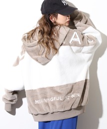Big Logo Eco Fur Zip-Up Blouson Hoodie / ビッグロゴエコファー ジップアップブルゾン フーディー unisex
