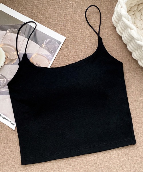 Lace Ladies(レースレディース)の「バック ツイスト カットアウト カップ付き ハーフトップ(キャミソール・レディース・ブラック/モカ/ダークグレー/ホワイト/ライトグレー/グリーン・FREE)」の1枚目の写真
