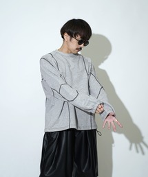 Aphlotus | バイカラー シンメトリーステッチデザイン 裏毛 スウェット / トレーナー(スウェット)