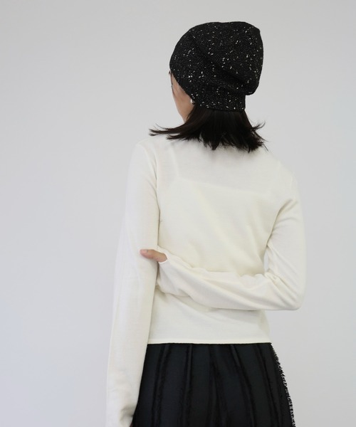 hellam（へラム）の「ラメネップニットビーニー（ニットキャップ/ビーニー・レディース・アイボリー/チャコール/ブラック・FREE）」の8枚目の写真