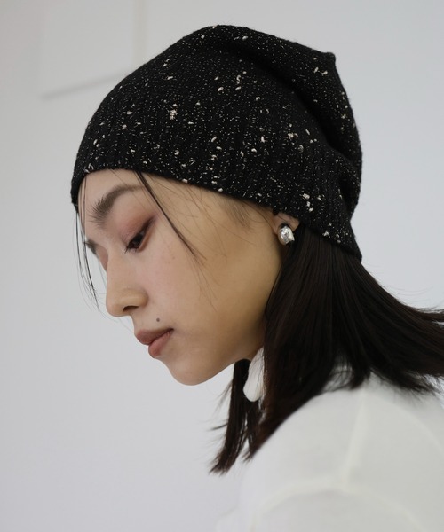 hellam（へラム）の「ラメネップニットビーニー（ニットキャップ/ビーニー・レディース・アイボリー/チャコール/ブラック・FREE）」の9枚目の写真