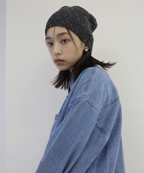 hellam（へラム）の「ラメネップニットビーニー（ニットキャップ/ビーニー・レディース・アイボリー/チャコール/ブラック・FREE）」の11枚目の写真