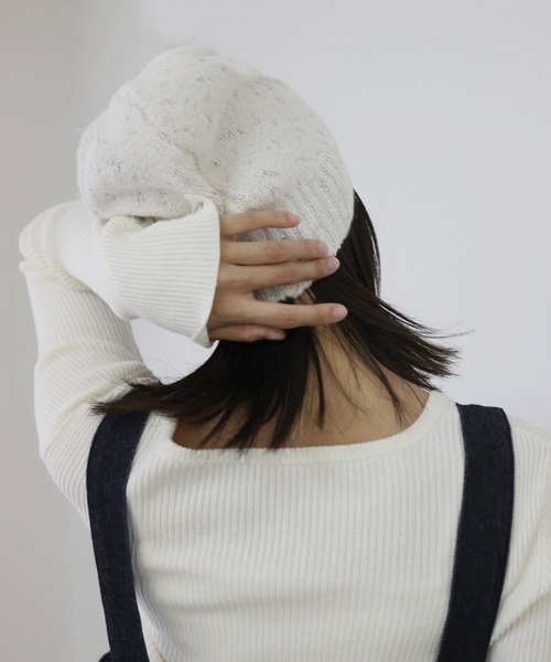 hellam（へラム）の「ラメネップニットビーニー（ニットキャップ/ビーニー・レディース・アイボリー/チャコール/ブラック・FREE）」の19枚目の写真