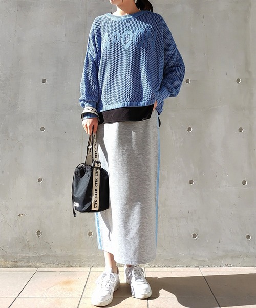 Q（キュー）の「グログランラインタイトスカート（スカート・レディース・ブラック/ライトブルー/ライトグレー・MEDIUM）」の18枚目の写真