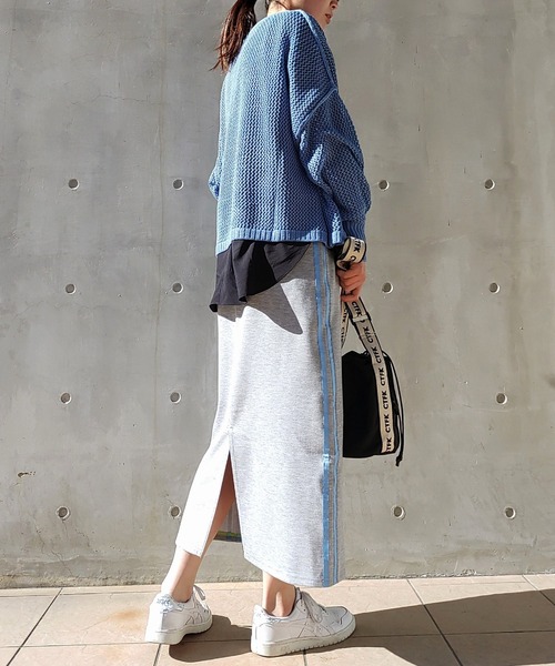 Q（キュー）の「グログランラインタイトスカート（スカート・レディース・ブラック/ライトブルー/ライトグレー・MEDIUM）」の19枚目の写真