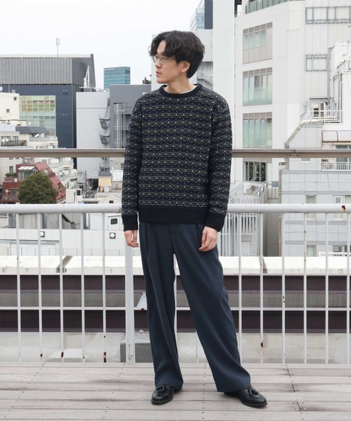 Right-on（ライトオン）の「チェックモール クルーネックニット（ニット/セーター・メンズ・ブルー/グリーン・M/L/XL）」の15枚目の写真
