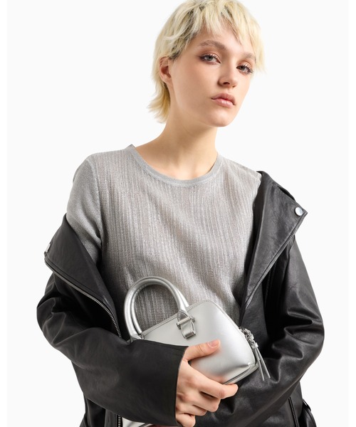 ARMANI EXCHANGE(アルマーニエクスチェンジ)の「【A|X アルマーニ エクスチェンジ】メタリックニットワンピース(ワンピース・レディース・ブラック/シルバー・X-SMALL/SMALL/MEDIUM/LARGE)」の9枚目の写真