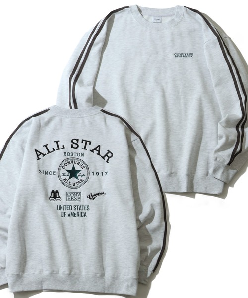 CONVERSE(コンバース)の「【CONVERSE/コンバース】袖ライン 入り バック刺繍 クルーネック 長袖 スウェット(スウェット・メンズ・ネイビー/ダークブルー/スミクロ/ホワイト/オートミール/ブラック・M/LL/L)」の5枚目の写真