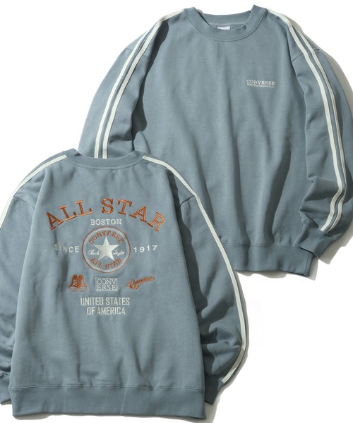 CONVERSE(コンバース)の「【CONVERSE/コンバース】袖ライン 入り バック刺繍 クルーネック 長袖 スウェット(スウェット・メンズ・ネイビー/ダークブルー/スミクロ/ホワイト/オートミール/ブラック・M/LL/L)」の6枚目の写真