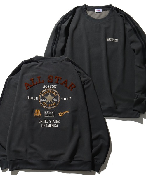 CONVERSE(コンバース)の「【CONVERSE/コンバース】袖ライン 入り バック刺繍 クルーネック 長袖 スウェット(スウェット・メンズ・ネイビー/ダークブルー/スミクロ/ホワイト/オートミール/ブラック・M/LL/L)」の4枚目の写真