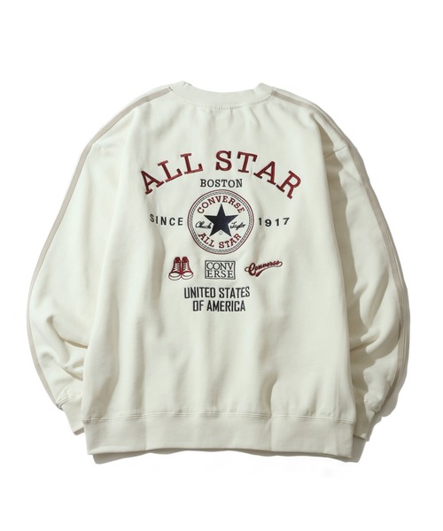 CONVERSE(コンバース)の「【CONVERSE/コンバース】袖ライン 入り バック刺繍 クルーネック 長袖 スウェット(スウェット・メンズ・ネイビー/ダークブルー/スミクロ/ホワイト/オートミール/ブラック・M/LL/L)」の8枚目の写真