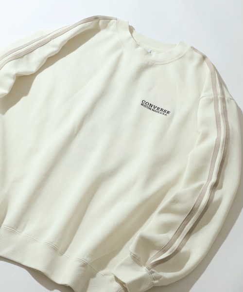 CONVERSE(コンバース)の「【CONVERSE/コンバース】袖ライン 入り バック刺繍 クルーネック 長袖 スウェット(スウェット・メンズ・ネイビー/ダークブルー/スミクロ/ホワイト/オートミール/ブラック・M/LL/L)」の15枚目の写真