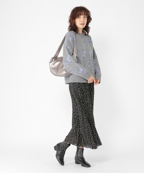 studio CLIP（スタディオクリップ）の「6ゲージフラワージャカードニットプルオーバー（ニット/セーター・レディース・ブルー/ベージュ/グレー・FREE）」の5枚目の写真