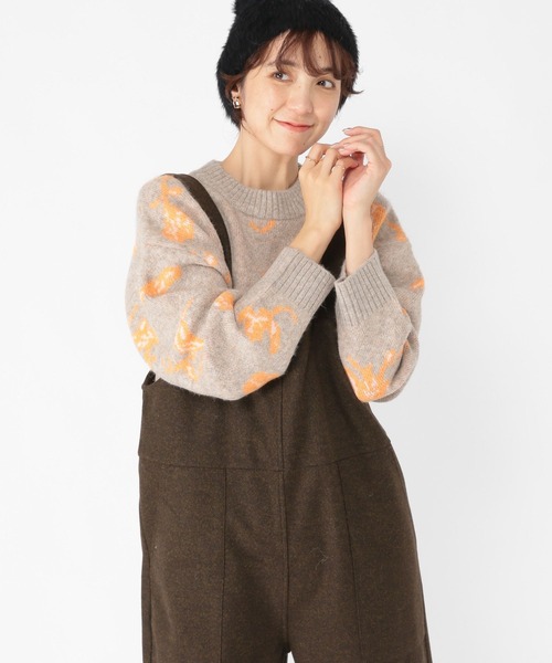 studio CLIP（スタディオクリップ）の「6ゲージフラワージャカードニットプルオーバー（ニット/セーター・レディース・ブルー/ベージュ/グレー・FREE）」の11枚目の写真