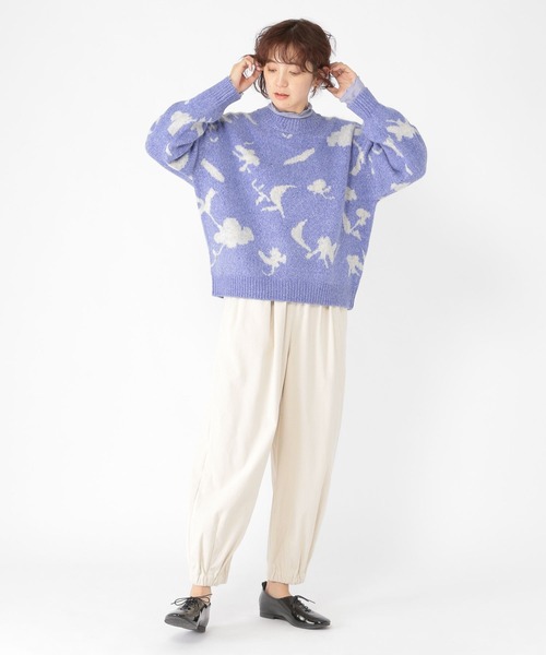 studio CLIP（スタディオクリップ）の「6ゲージフラワージャカードニットプルオーバー（ニット/セーター・レディース・ブルー/ベージュ/グレー・FREE）」の12枚目の写真