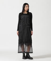 AULA AILA | AULA AILA/アウラアイラ/LACE COMBINATION DENIM JUMPER SKIRT/レースコンビネーションデニムジャンパースカート(デニムスカート)