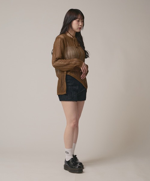 BLANK (ブランク)の「▲Sheer Loose Knit /シア―ルーズニット 秋物 秋服 2026年秋冬 冬服(ニット/セーター・レディース・グレー/ブラック/ホワイト/ベージュ/モカ・FREE)」の15枚目の写真
