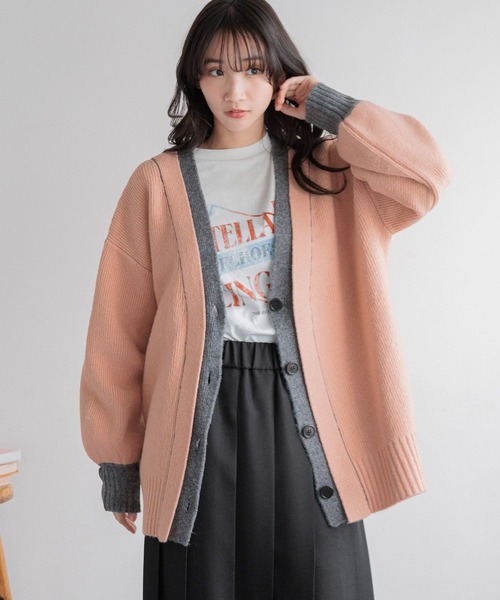 LOWRYS FARM(ローリーズファーム)の「ハイショクロングカーディガン 291613(カーディガン/ボレロ・レディース・アイボリー/ピンク/ネイビー・FREE)」の7枚目の写真