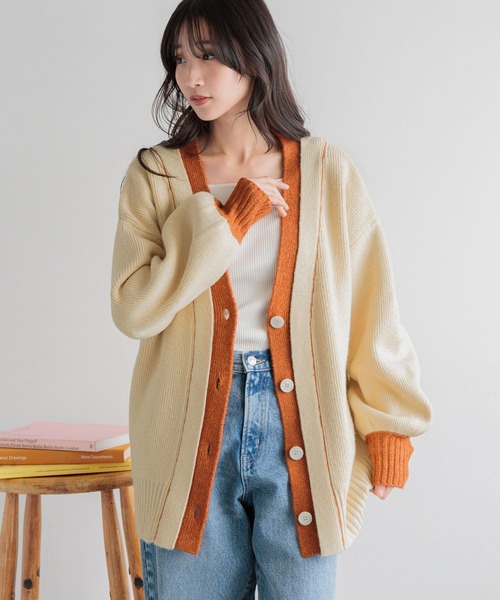 LOWRYS FARM(ローリーズファーム)の「ハイショクロングカーディガン 291613(カーディガン/ボレロ・レディース・アイボリー/ピンク/ネイビー・FREE)」の5枚目の写真