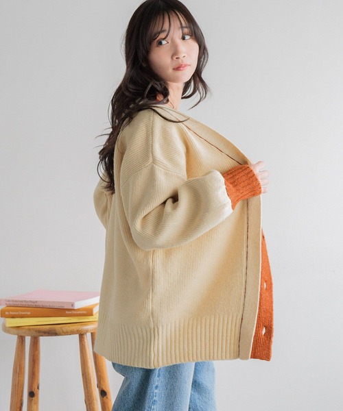 LOWRYS FARM(ローリーズファーム)の「ハイショクロングカーディガン 291613(カーディガン/ボレロ・レディース・アイボリー/ピンク/ネイビー・FREE)」の4枚目の写真