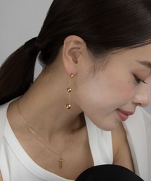 金属アレルギー対応 ロングメタルボールピアス
