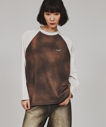 tk.TAKEO KIKUCHI | ブリーチラグランスリーブTシャツ(Tシャツ/カットソー)
