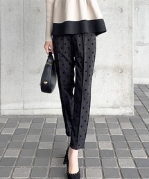 ドット柄テーパードパンツ