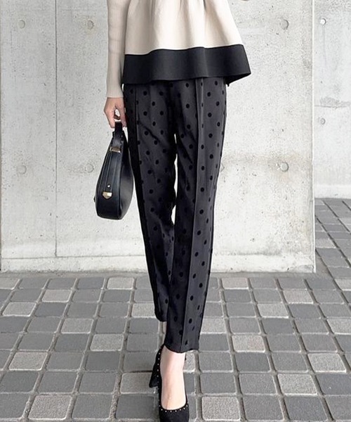 ドット柄テーパードパンツ（その他パンツ）｜aquagarage（アクア