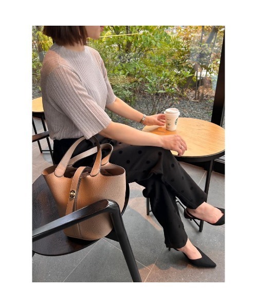 aquagarage（アクアガレージ）の「ドット柄テーパードパンツ（その他パンツ・レディース・ブラック・S/M/M2/L/LL）」の7枚目の写真